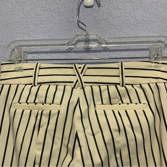 Anthropologie The Essential Slim Stripe Button Detail Pants - Picture 3 of 8